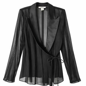 NWT Sheer Evening Jacket Kimono black size 14